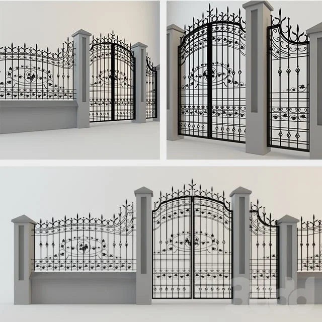 Wrought iron gate and fence
